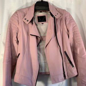 Pink Leather Bikers Jacket - Bod and Christiensen